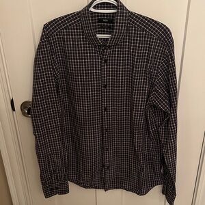 Boss Men's Blue & Tan Checkered Shirt, size 17